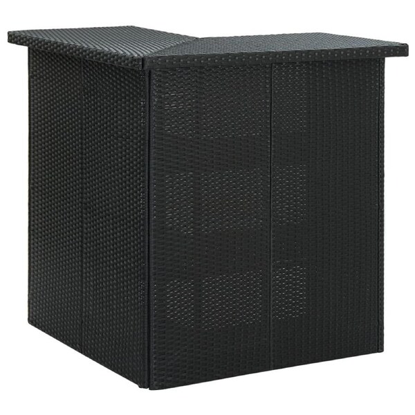 Corner Bar Table Black 100x50x105 cm Poly Rattan vidaXL