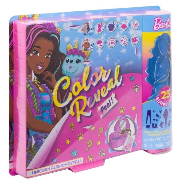 Barbie Color Reveal Peel Doll Unicorn Fantasy Fashion Transformation