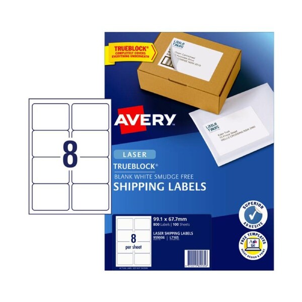 AVERY Laser Label L7165 8Up Pack of 100