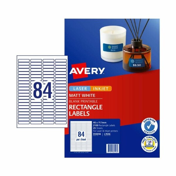 AVERY LIP MP Label L7656 84Up Pk25