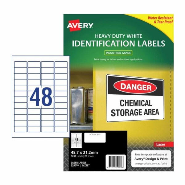 AVERY Laser Label HD L4778 48Up Pk25