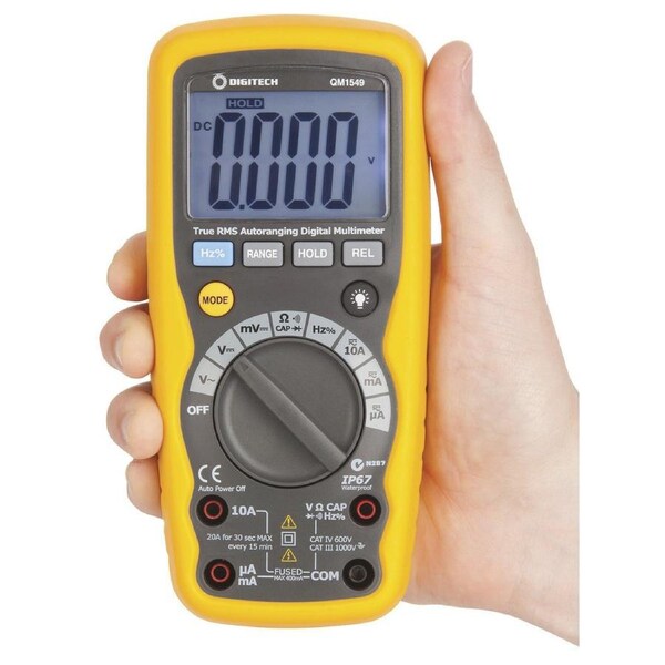 DIGITECH Multimeter IP67 True RMS Autoranging Cat IV DMM