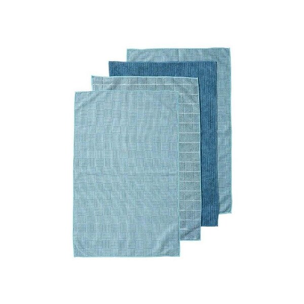 Ladelle Benson Microfibre Kitchen Tea Towels 4Pk 45cm x 70cm - Teal