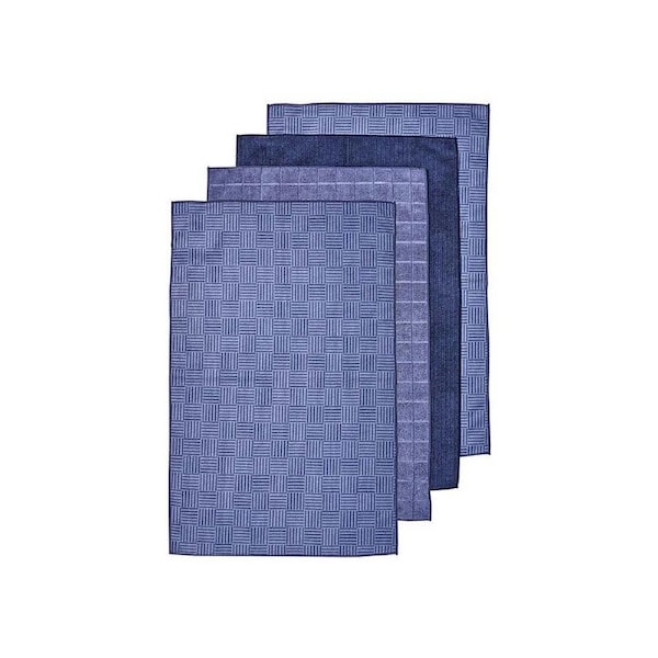 Ladelle Benson Microfibre Kitchen Tea Towels 4Pk 45cm x 70cm - Blue
