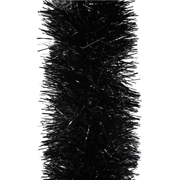 10m BLACK Christmas Tinsel 150mm wide