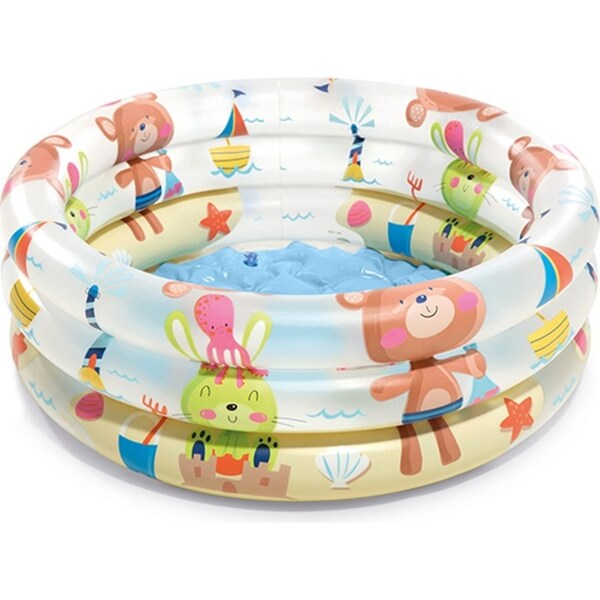 Intex Beach Buddies 3 Ring 61x22cm Inflatable Kids Swim Pool Water Bath Tub 1y+