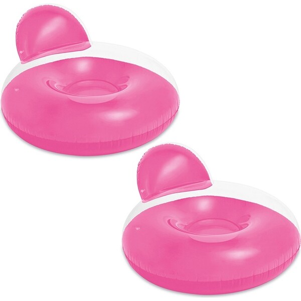 2x Intex 1.3M Pillow Back Lounge Inflatable Swim Pool Float Chair 14Y+ Assort