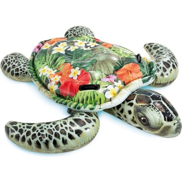 Intex 1.9M Turtle Kids Inflatable Ride-On Swimming Pool Floats Water Raft 3y+