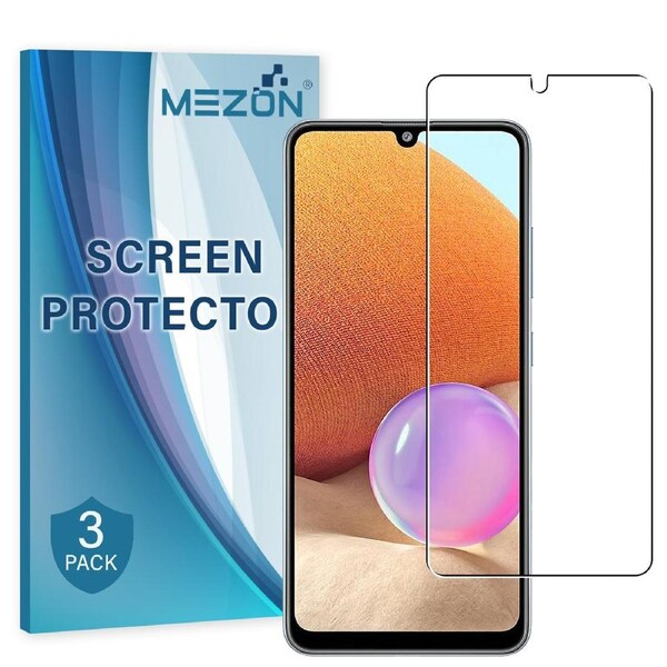 [3 Pack] Samsung Galaxy A32 4G Anti-Glare Matte Screen Protector Film by MEZON – Case Friendly, Shock Absorption (A32, Matte)
