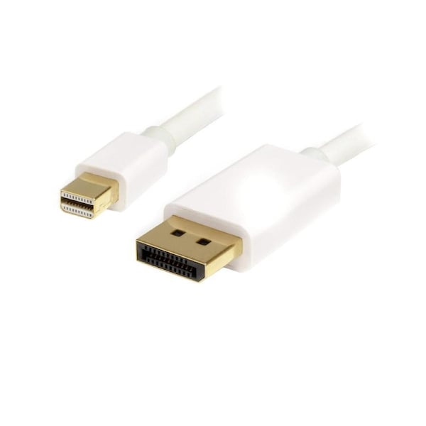Star Tech 1m Mini DisplayPort To DisplayPort Adapter 4k x 2k/60Hz 21.6Gbps White