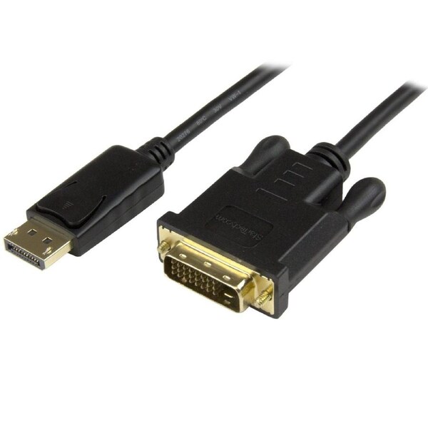 Star Tech DisplayPort To DVI Converter Cable 3ft 1080p Black For PC/Monitors