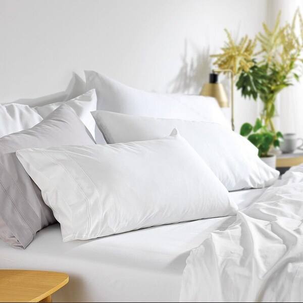 MyHouse Riley Bamboo Cotton Fitted Sheet Bamboo/Cotton - White - Super King