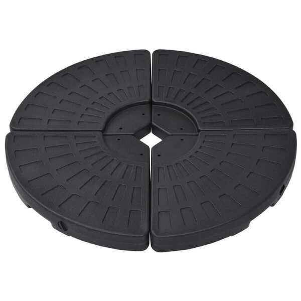 Umbrella Base Fan-shaped 4 pcs Black vidaXL