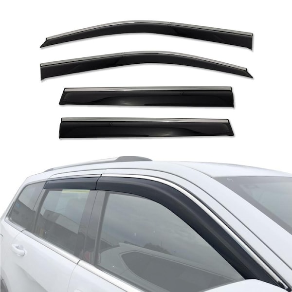 Stainless Trim Weather Shields for Jeep Grand Cherokee WK 2010-2021