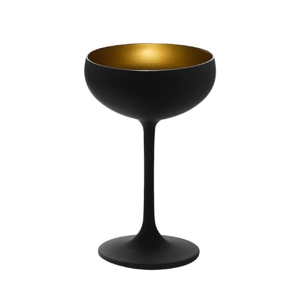 Stolzle Olympic Champagne Coupe 230ml Black/Gold X 6
