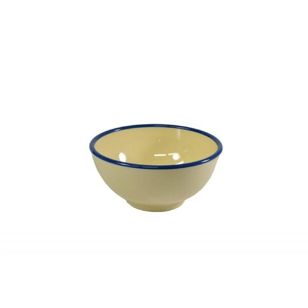 Jab Vintage Enamel Look Bowl Yellow/Blue 125mm x 6