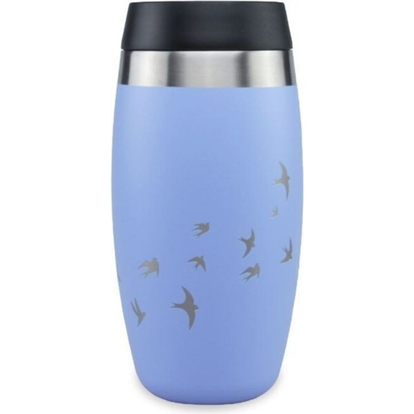 O'Helo Blue Tumbler With Etched Swallows 400ml