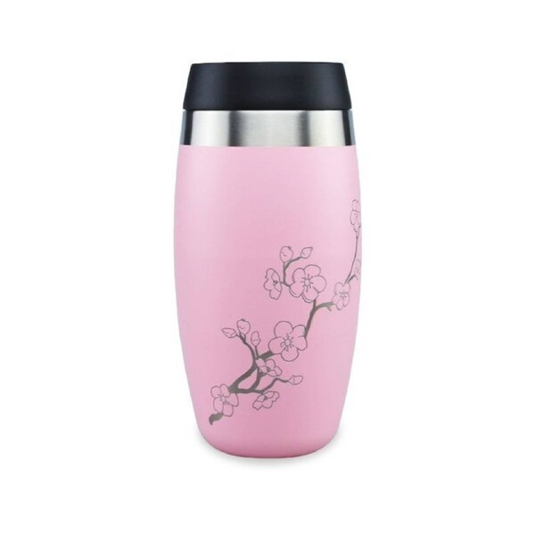 O'Helo 400ml To-Go Tumbler With Etched Blossoms - Pink