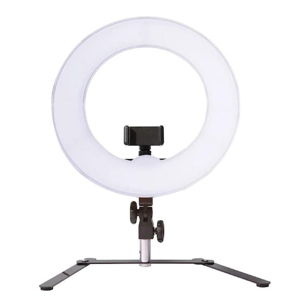 Homedics 12" Portable Table Beauty Ring Light Selfie Lighting Stand w/Phone Clip