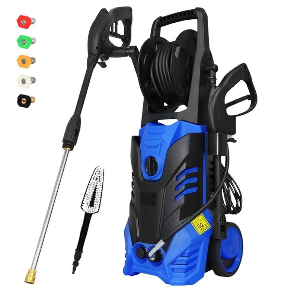 Advwin 3900PSI High Pressure Washer Cleaner Electric Spray Gun Machine Adjustable High Pressure Spray Gun 10m High Pressure Hose Blue