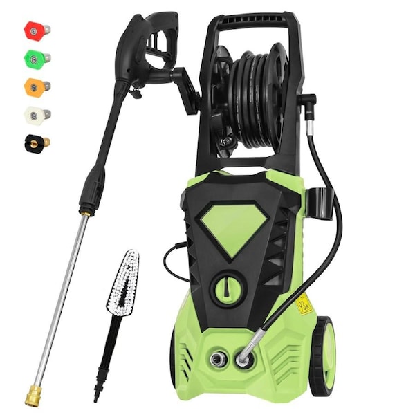 Advwin 3900PSI High Pressure Washer Electric Spray Gun Machine, Adjustable Spray Gun (2500W, 270Bar, 10m High Pressure Hose) Green