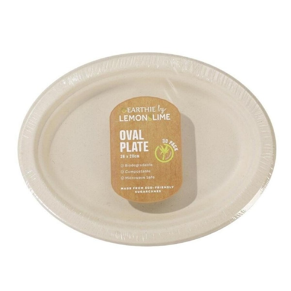 150x Disposable Paper Plates Oval Biodegradable Party Catering Wedding Dinner