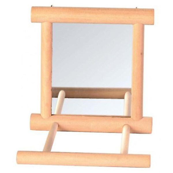 Wood Framed Mirror with Perch