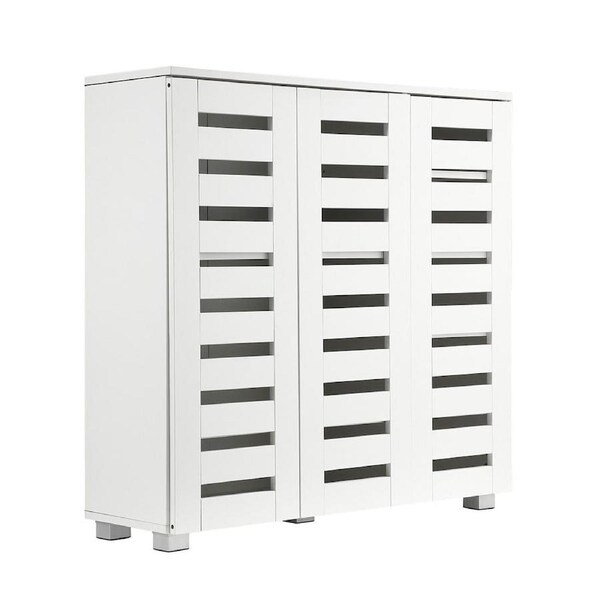 4 Tier Wooden Shoe Storage Cabinet Shoe Rack Shelf Organiser for 30 Pairs Shoes White