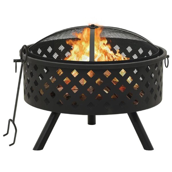 Fire Pit with Poker 68 cm XXL Steel vidaXL