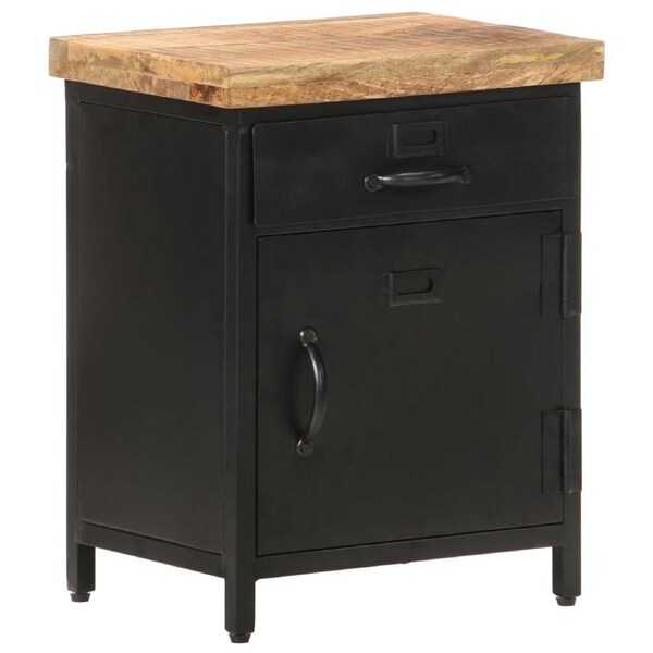 Bedside Cabinet 40x30x52 cm Rough Mango Wood vidaXL