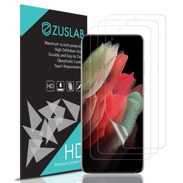 [3 Pack] ZUSLAB Galaxy Note 10+ Plus Flexible TPU HD Clear Film Self Healing Screen Protector for Samsung