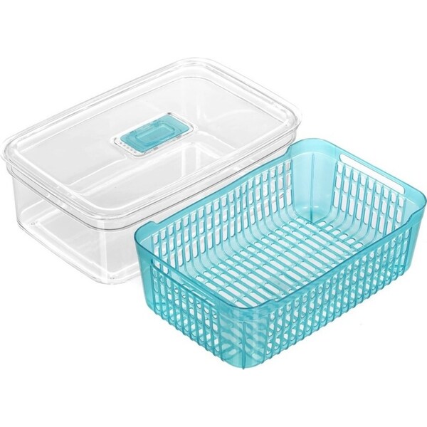 Boxsweden Crystal 4.7L Plastic Vegetable Storer Fridge Container Assorted