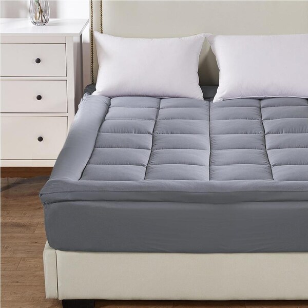 Dreamz Mattress Protector Topper Bamboo Charcoal Pillowtop 1000GSM Mat Pad Cover Queen
