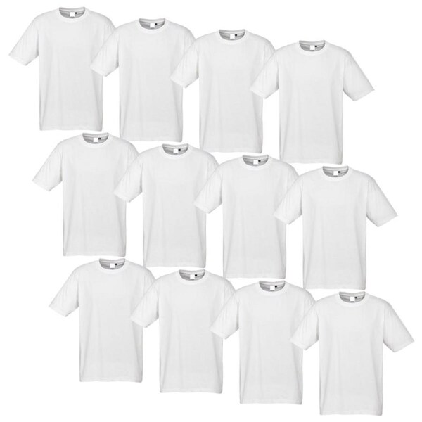 12X BULK Plain T Shirt 100% COTTON Assorted Colours S - XXL Mens Womens Top White / XXL