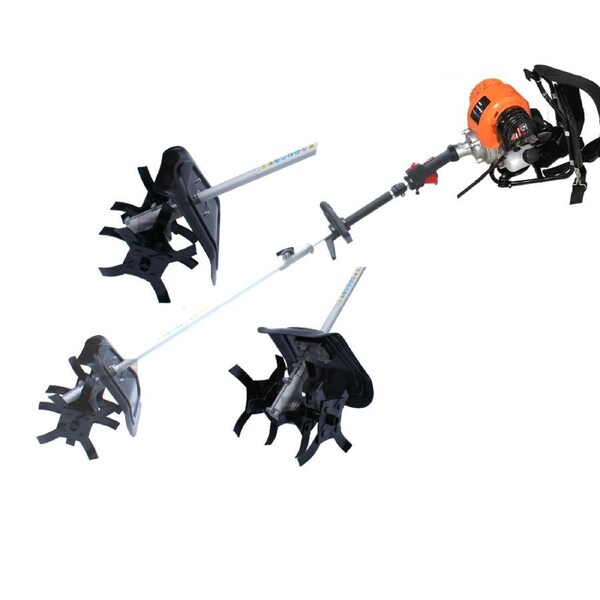 4-STROKE Backpack Cultivator Tiller Petrol Rotary Hoe Garden 4 Tine Rototiller