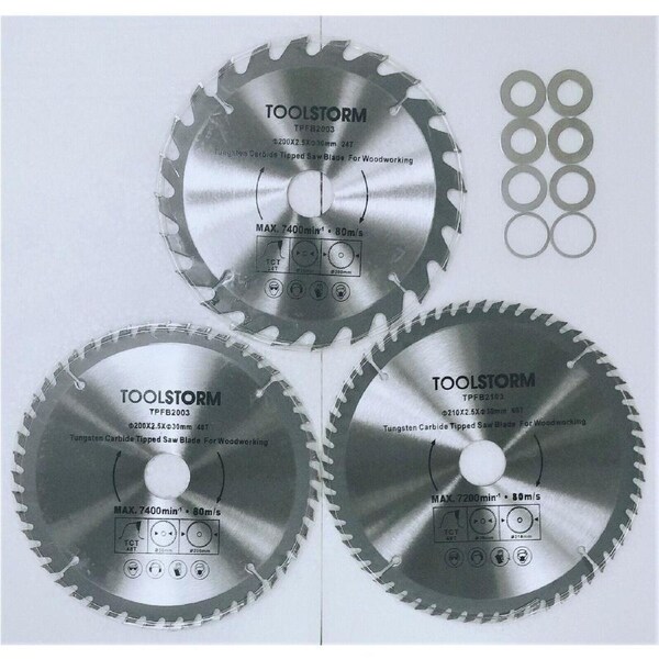 3PC Table Saw Mitre Saw Circular Saw Blade 200mm 24,48,60T