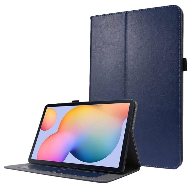 For Samsung Galaxy Tab S8 (2022)/Tab S7 (2020) Case, PU Leather Cover, 2-fold Stand & Card Slots, Dark Blue