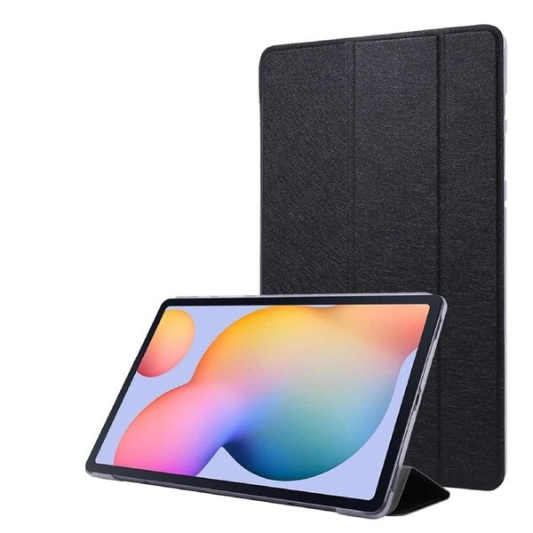For Samsung Galaxy Tab S8 (2022)/Tab S7 (2020) Case, Silk Magnetic PU Leather Case, Stand, Pen Slot, Black