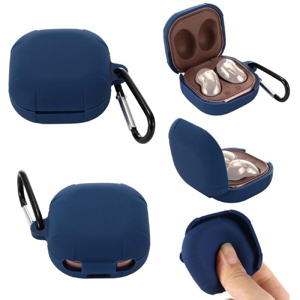 For Samsung Galaxy Buds Live / Galaxy Buds Pro Case, Silicone Case, Hook, Dark Blue