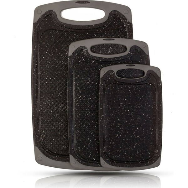 Plastic Chopping Boards Set for Kitchen Black Marble