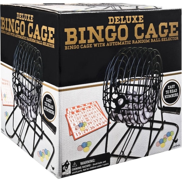 Cardinal Classic Deluxe Metal Bingo Cage w/Balls/Cards/Markers Kids Toy/Game 8y+