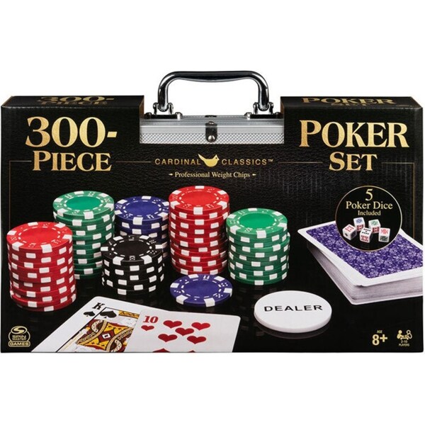 300pc Cardinal Classic Game Poker/Casino Set w/ Case/Chips/Buttons/Dice/Cards 8+