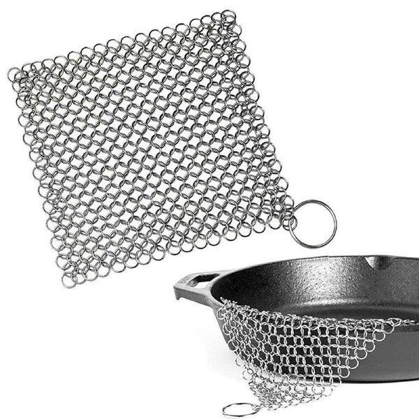 Stainless Steel Cast Iron Cleaner Chainmail Scrubber