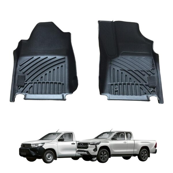3D Floor Mats for Toyota Hilux Single / Extra Cab 2015-2025 Auto Transmission