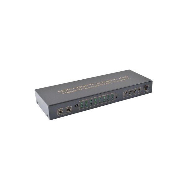 HDMI 2.0 18GBPS 4 Input 2 Output Matrix Switcher Splitter w/ Audio Splitter