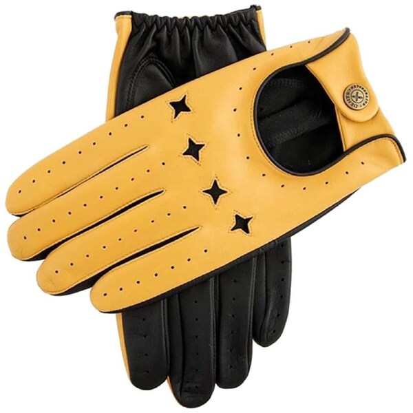 Dents Mens The Suited Racer Touch Screen Genuine Leather Driving Gloves - Cork/Black X-Large