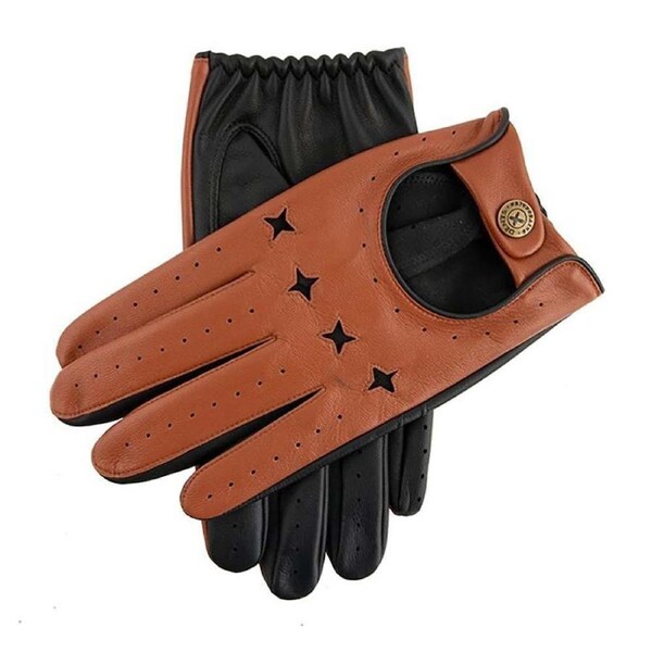 Dents The Suited Racer x Dents Touchscreen Leather Driving Gloves Limited Ed - Tan/Black Large