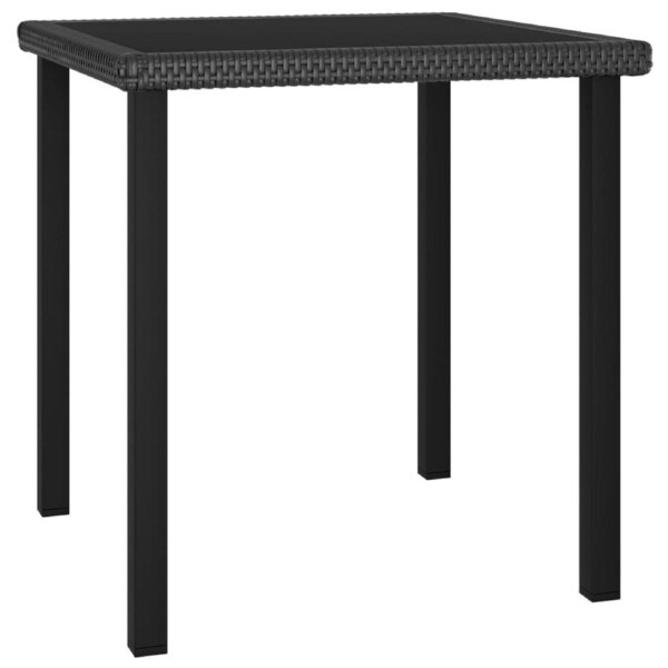 Garden Dining Table Black 70x70x73 cm Poly Rattan vidaXL