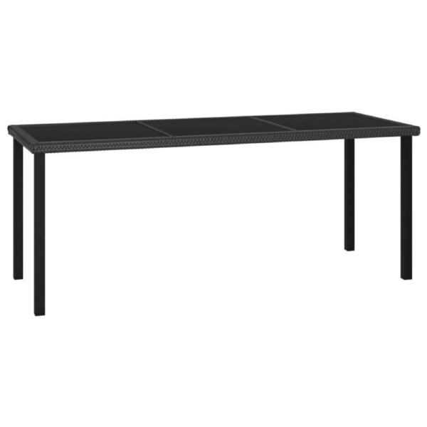 Garden Dining Table Black 180x70x73 cm Poly Rattan vidaXL