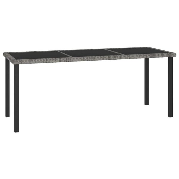 Garden Dining Table Grey 180x70x73 cm Poly Rattan vidaXL